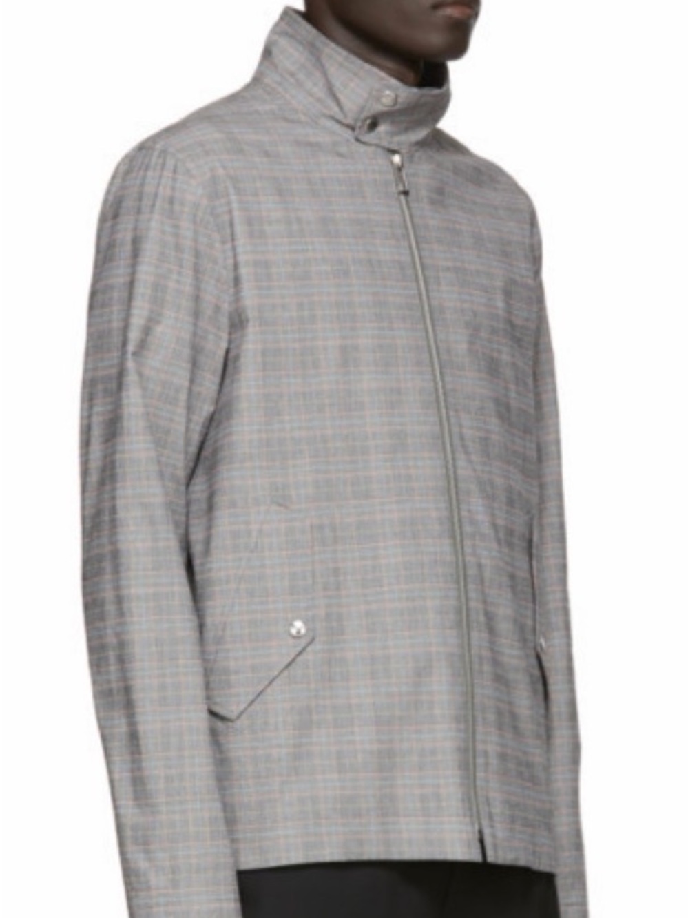 New Paul Smith Gray Glen Plaid Zip Shirt Jacket
